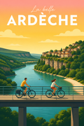 Plaque métallique décorative - Ardèce à vélo - Ardèche