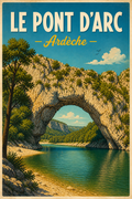 Plaque métallique décorative - Pont d'Arc - Ardèche