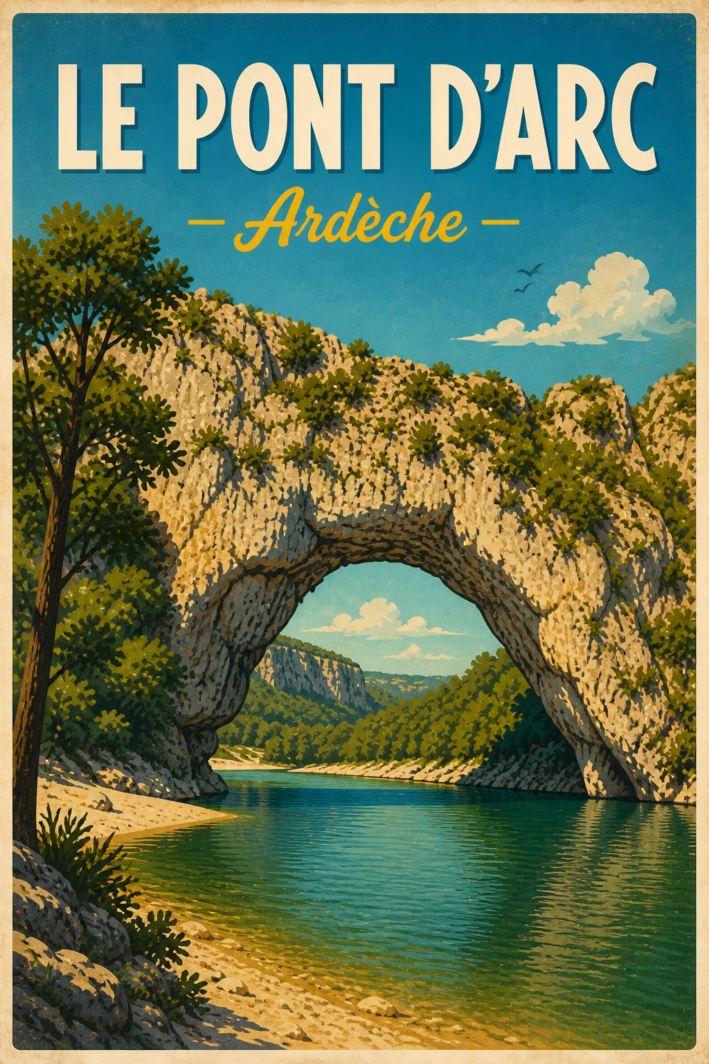 Plaque métallique décorative - Pont d'Arc - Ardèche