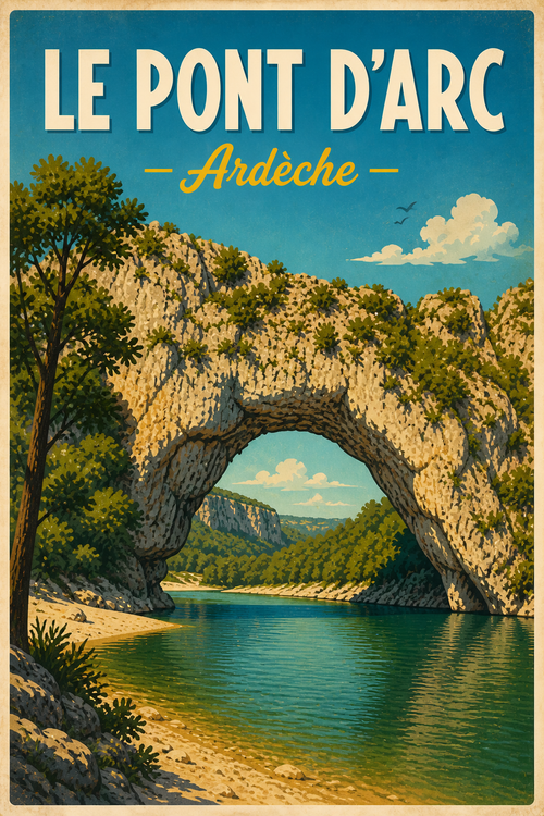 Plaque métallique décorative - Pont d'Arc - Ardèche